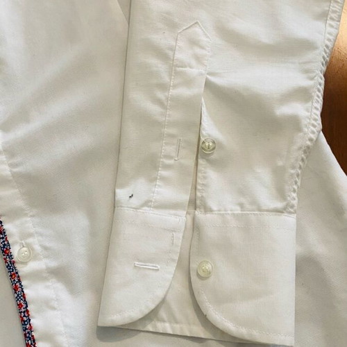 Spago Uomo white shirt size M like new with floral stripe