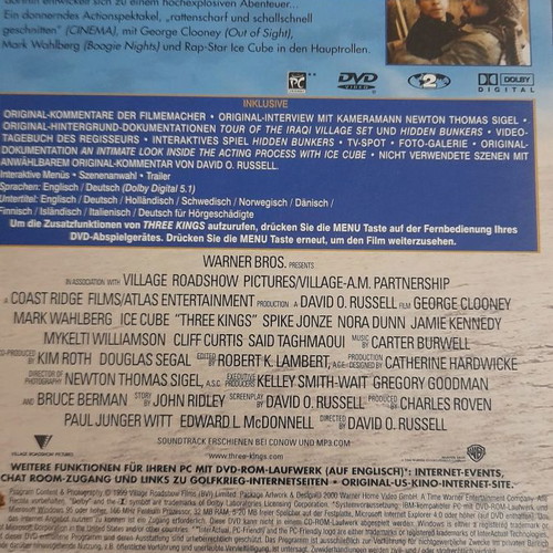 Three Kings DVD used with English and German subtitles