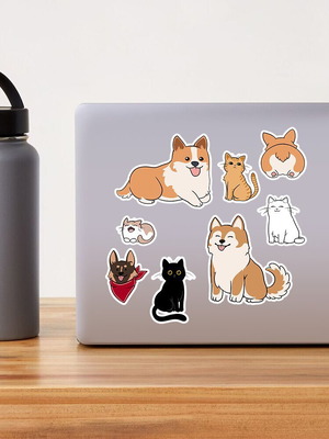 Handmade sticker pack with cats and dogs made to order