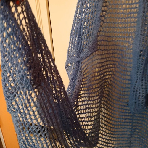 Crochet lightweight blue shawl/kimono used