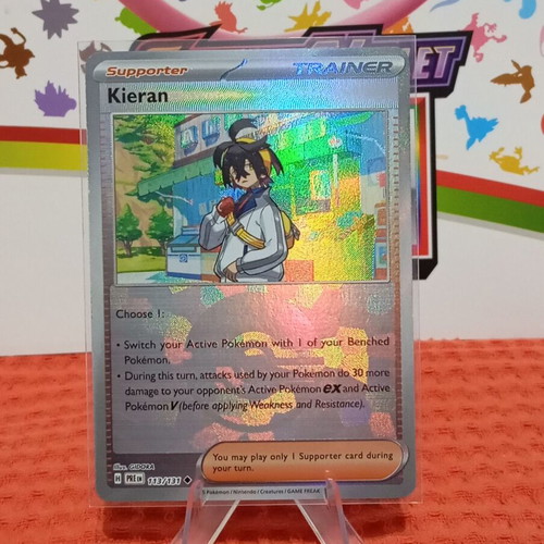 Pokemon Kieran (xPRE 113) card like new, Prismatic Evolutions