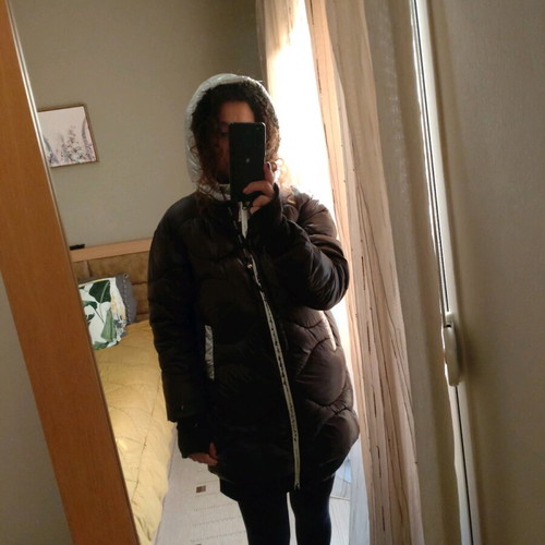 Long women's jacket used, size M, black
