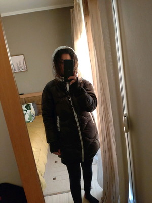 Long women's jacket used, size M, black