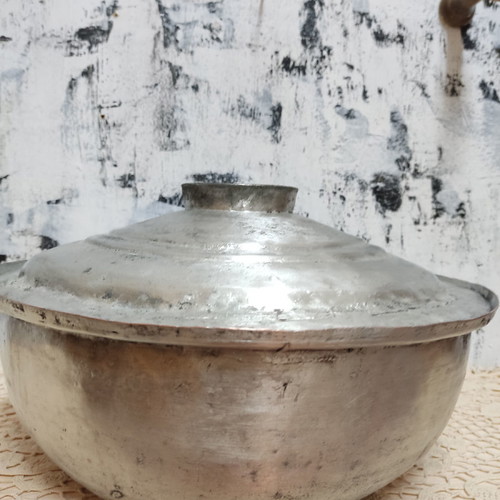 Large old copper pot used
