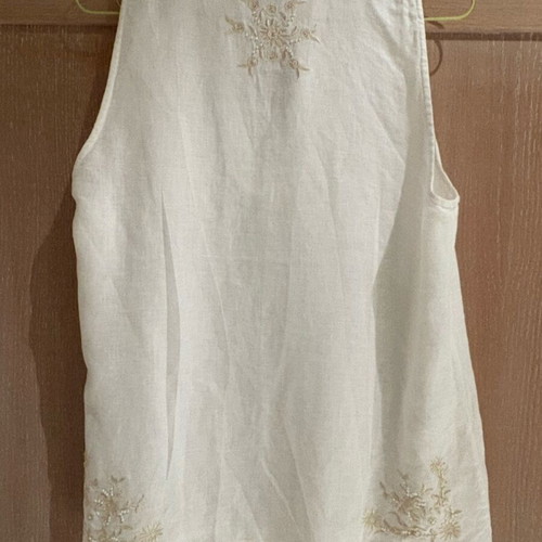 Linen sleeveless shirt Julia Bergovich like new, white, size M