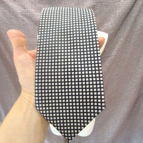 100% Silk Men's Tie Cerruti 1881 Like New Black White