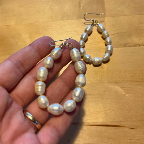 Freshwater pearl earrings used
