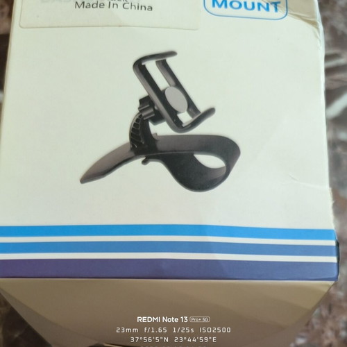 Car mobile phone mount with clip, black