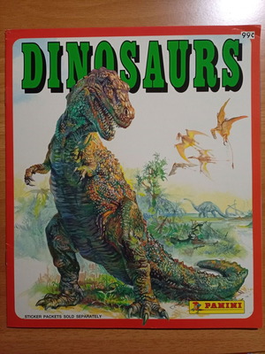 Panini Dinosaurs 1992 μεταχειρισμένο αγγλικό άλμπουμ με 180 αυτοκόλλητα