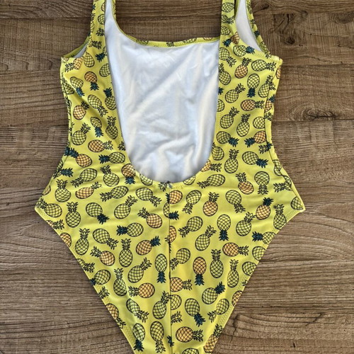 Bodytalk one-piece swimsuit medium used, green and yellow