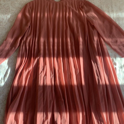 ASOS pleated trapeze dress size S/M, new, dark peach color