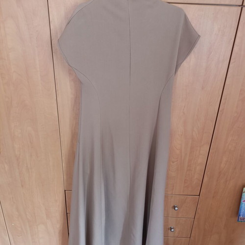 Beige dress with high neck by Christina Kontova new with belt