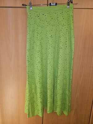 C-Throu skirt set with crop top like new, light green