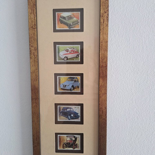 Collectible stamp frame "Cars That Made History" new