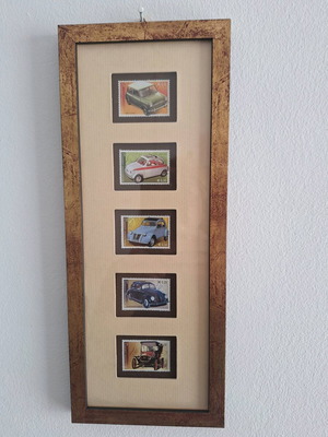 Collectible stamp frame "Cars That Made History" new