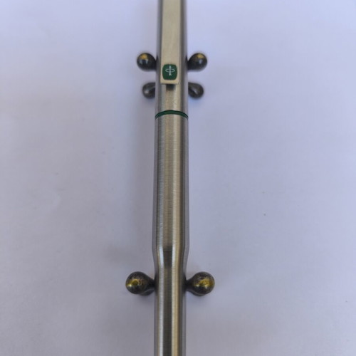 Parker 25 pen used, stainless steel with green details