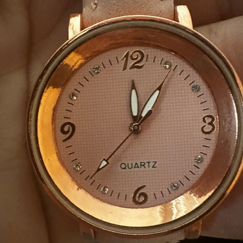 Women's watch new, beige and pink
