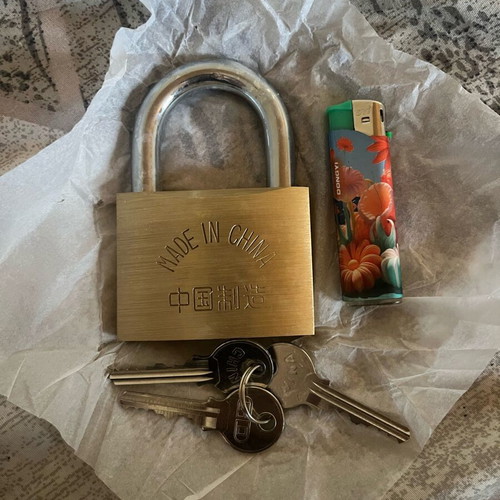 Golddoor padlock horseshoe 70mm new with key