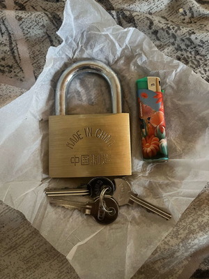 Golddoor padlock horseshoe 70mm new with key