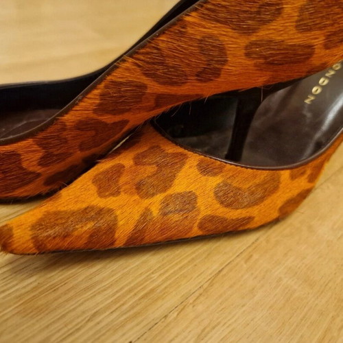 Sasha London women's leather orange-brown pump used, size 40