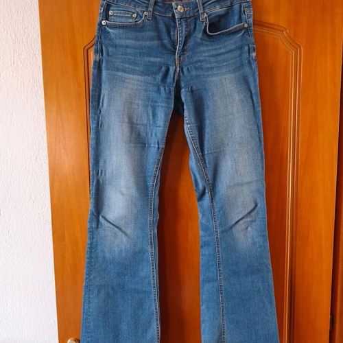 Zara women's straight-leg jeans like new, mid-rise, blue, size S