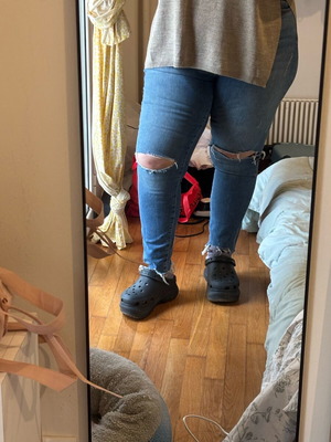 H&M Jean with rips, skinny, size 6XL, blue, like new