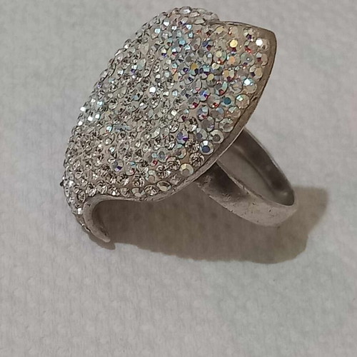 Silver 925 ring new with zircon large and heavy