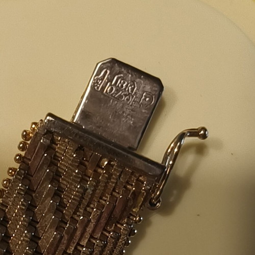 Vintage gold plated woven mesh bracelet