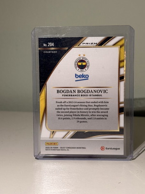 Panini Select Euroleague Bogdan Bogdanovic Courtside SSP Zebra Καινούργιο