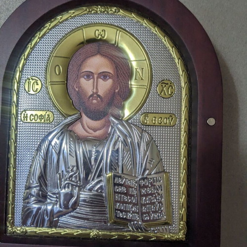 Jesus Panagia Gorgoepikoo Silver Axion Diptych new