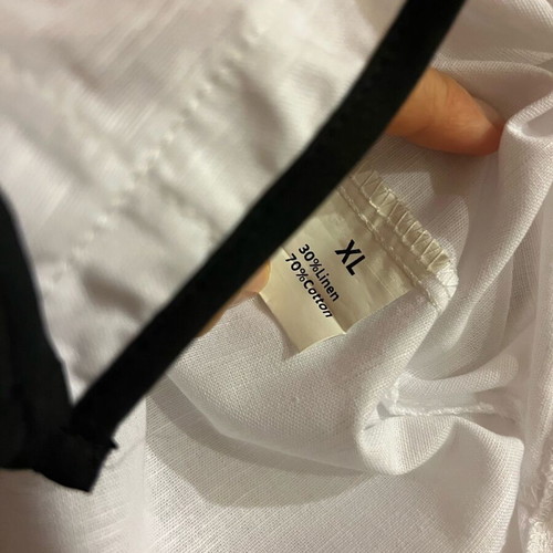 White linen/cotton set XL with black detail like new