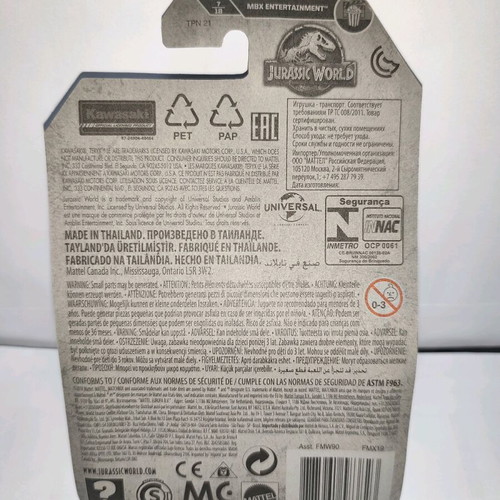 Matchbox Diecast Jurassic World '15 Kawasaki Teryx4 LE New