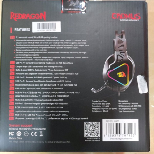 Redragon H370 Cadmus gaming headset USB new
