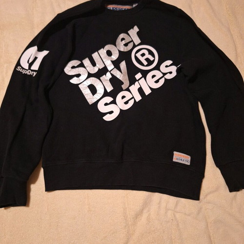Superdry sweatshirt black XL like new with logos