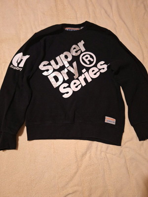 Superdry sweatshirt black XL like new with logos