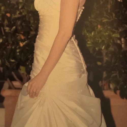 Pronovias Rangun 100% Dupion Silk wedding dress size EU 38 like new