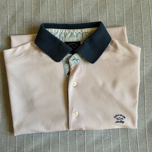 Paul & Shark Yachting vintage 90s polo shirt pink teal size M like new