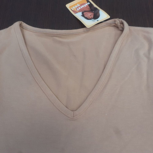 Helios women's beige blouse new, modal, V-neck, size S