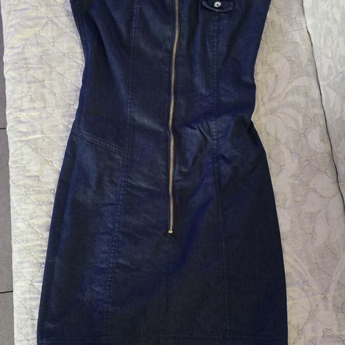 Strapless denim dress dark blue, like new, Paranoia