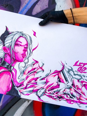 Original graffiti artwork The Art of Letting Go, 35x50cm