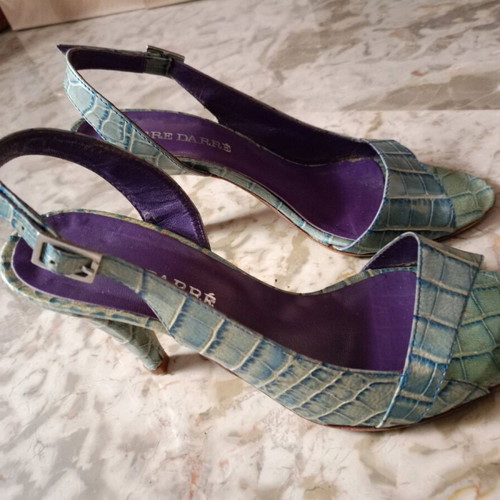 Pierre Darrè blue leather sandals size 37 like new