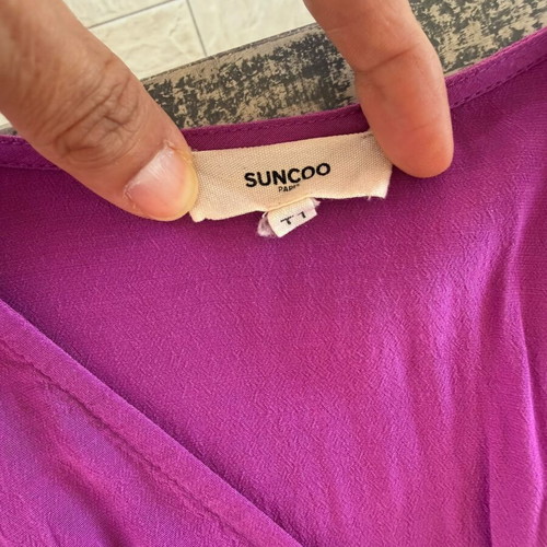 Purple dress with ruffles, romantic style, like new