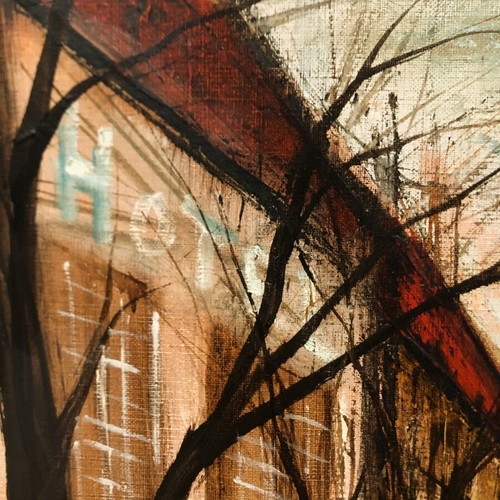 Jean Pierre Rousseau Oil Painting 1971 Used Urban Landscape