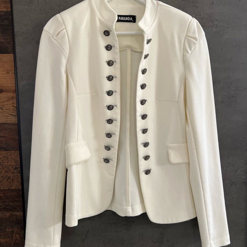Paranoia women's fabric jacket military style size S like new off-white