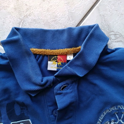 La Martina blue men's polo shirt Medium Slim Fit like new