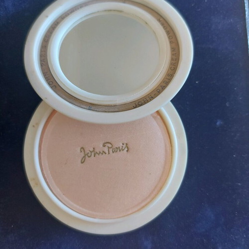 John Paris vintage powder compact used, shell-shaped