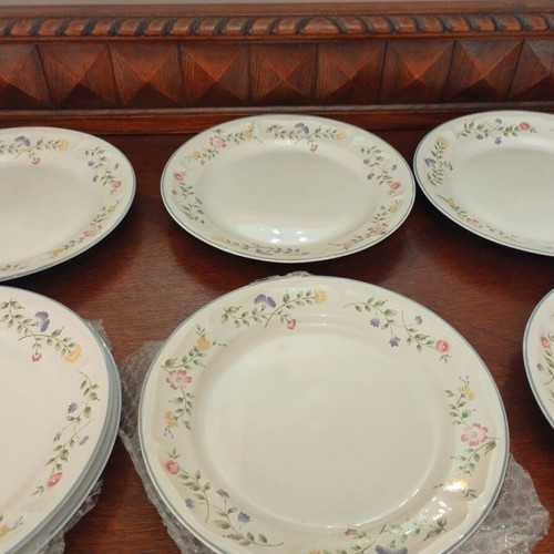 English Garden vintage dinner plates set of 8, 27cm, genuine stoneware