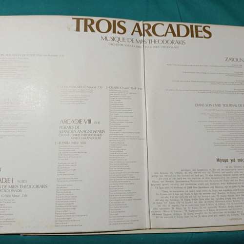 Theodorakis Concert Arcadies No I, VII, VIII vinyl record
