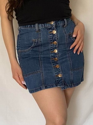 Mini denim skirt Stradivarius size S 36 like new, blue