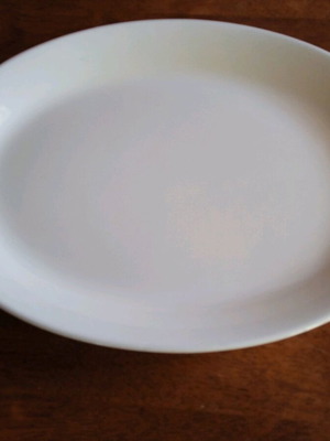 Serving platter large Greek made cream color like new